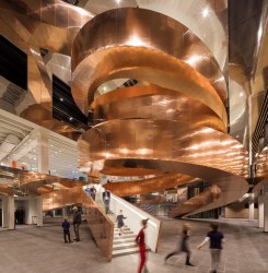 The new Experimentarium's iconic copper helix staircase. Picture: Adam Mørk