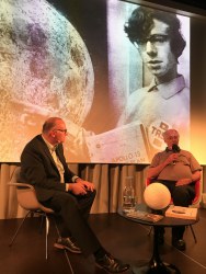 Guido Schwarz talks to TASA member Ruedi Fricker about the simulated Apollo mission he carried out with his colleagues in 1970.