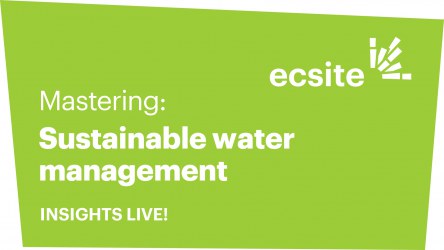 Green coloured square with the words "mastering sustainable water management - Insights Live"