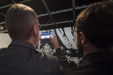 Testing an augmented reality app in the Valerian and Laureline exhibition as part of the 2017 Ecsite Directors Forum, Cite des sciences et de l'industrie, Paris, France, 4 October. © V Viennet EPPDCSI 