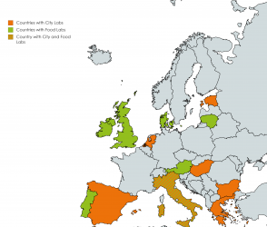 Location of City and Food Labs across Europe