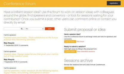 #Ecsite2019 conference forum screenshot