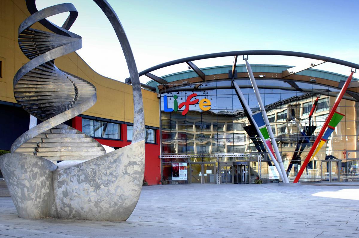 An external view of Life Science Centre at Centre for Life, Newcastle upon Tyne