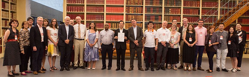 Science centre network representatives at the signature of the Tokyo Protocol in June 2017 (in Porto, Portugal)