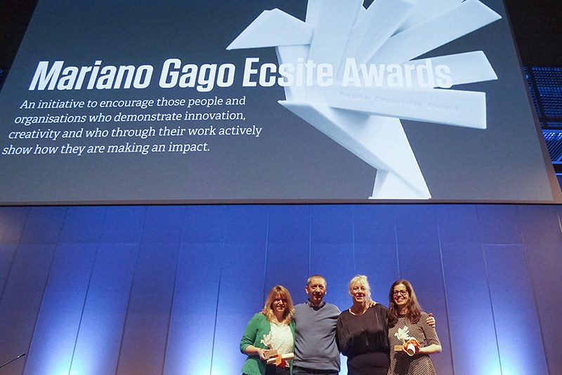 Mariano Gago Ecsite Awards 2018 winners at the 2018 Ecsite Conference, Geneva, Switzerland © Ecsite / Natural History Museum of Geneva / Olivier Miche or Philippe Wagneur