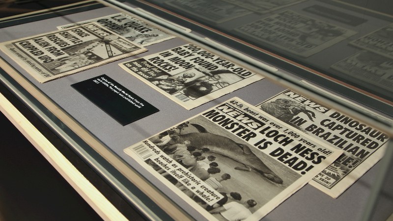 Copies of the Weekly World News from early 1990s, on display in the «Fake news: the lies behind the truth» exhibition at the National Science and Media Museum, Bradford, UK. Credit: National Science and Media Museum