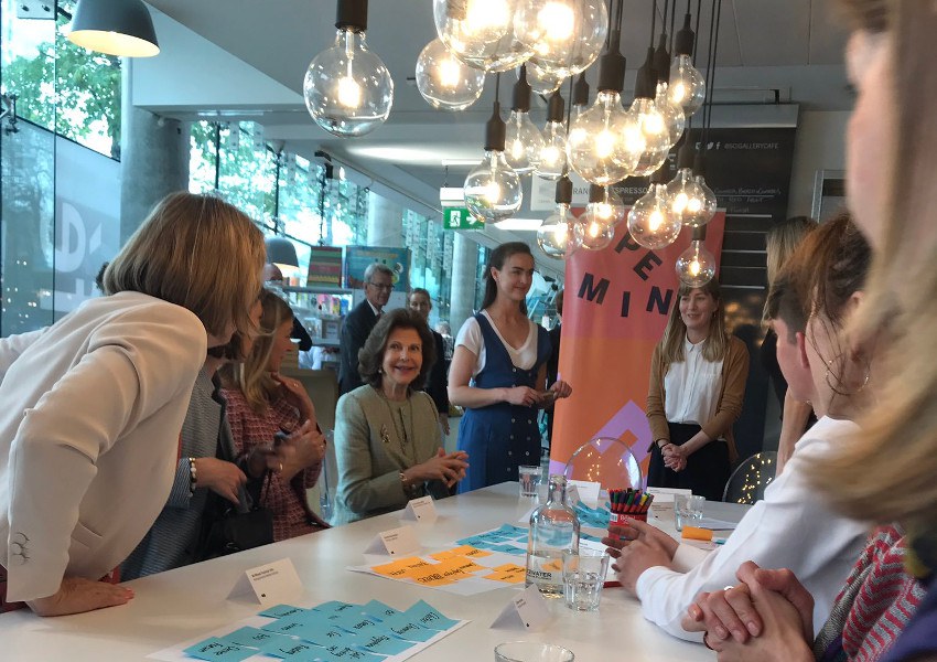 Queen of Sweden attending the OPEN MIND project at Science Gallery Dublin 