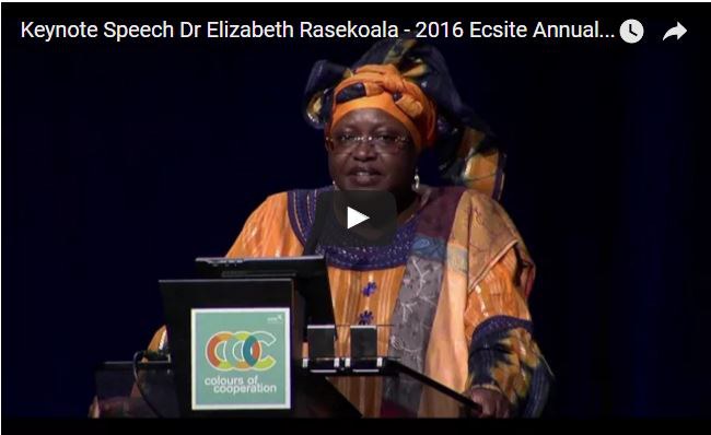 Watch Dr Rasekoala's #Ecsite2016 keynote on the Ecsite YouTube channel