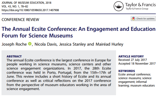 The Annual Ecsite Conference: An engagement and Education Forum for Science Museums 