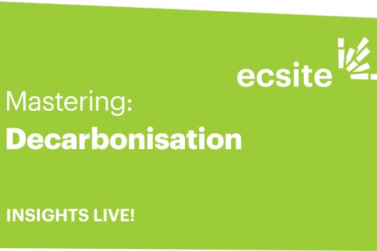 Green coloured square with the words "mastering decarbonisation - Insights Live"