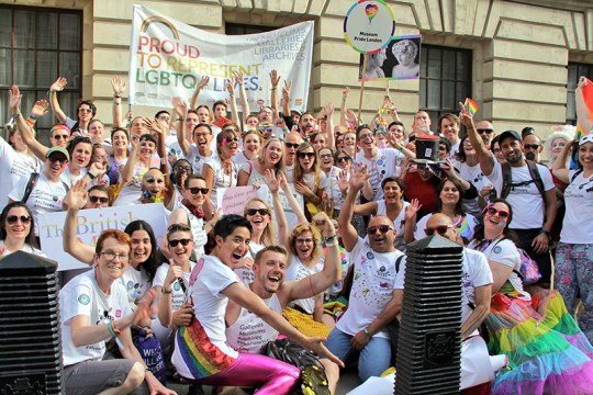 Museum professionals at the 2017 London Pride. Photo by Dan Vo (Twitter: @DanNouveau)