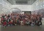 75 children aged 10 to 14 pose for a group picture after their Moon Camp experience