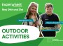 Outdoor activities: graphic of the workshops and walks on edible plants, with the figures of the lecturer and workshop leader.